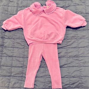 Fun, Bright Pink Sweatshirt and Leggings Set